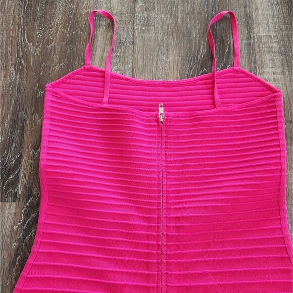 Retrofete Kylie Bandage Knit Dress Dragon Fruit Pink Size Large NWT Sleeveless - Picture 8 of 15
